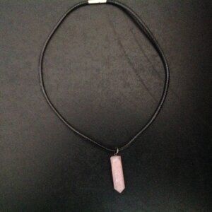 Retro Rose Quartz Crystal Pendant/Necklace